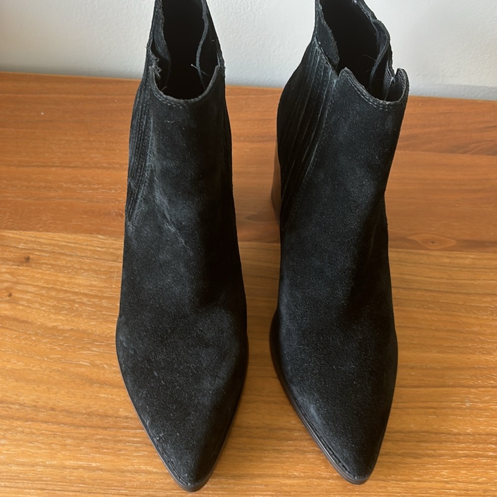 Nine West Cleeo Pointed Toe Black Suede Bootie